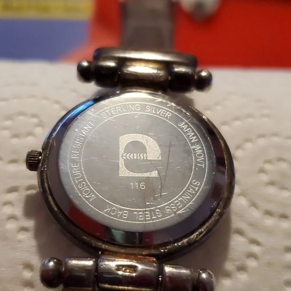 Vintage Ecclissi 925 Sterling Silver Ladies Watch Date Function 116 New Battery‎
